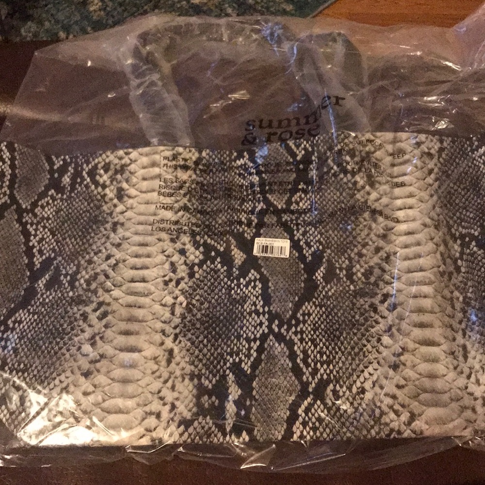 Summer & Rose Faux Snakeskin Tote